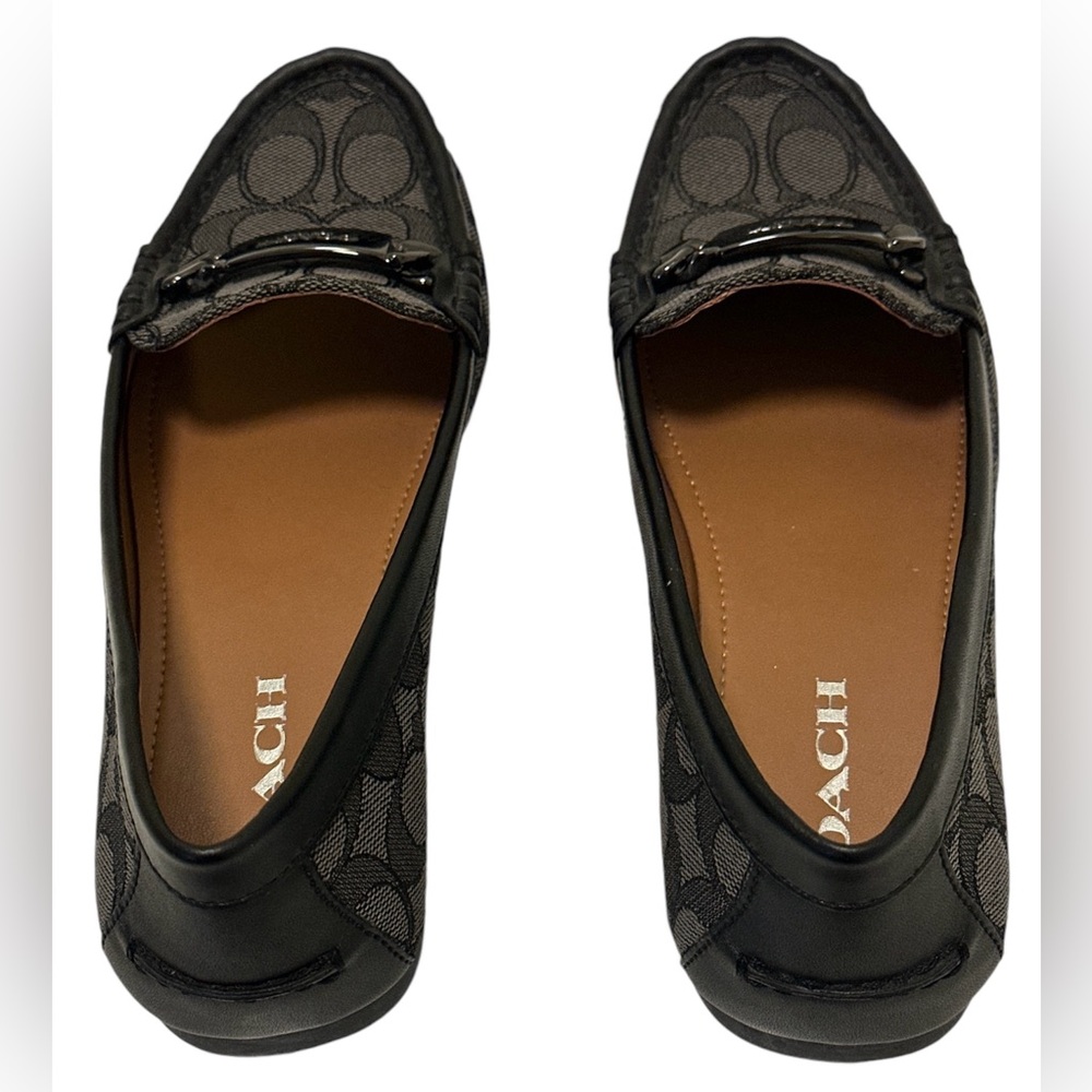 Coach Women’s Loafers Olive Signature Monogram Black & Gray Slip On Shoes 7.5B